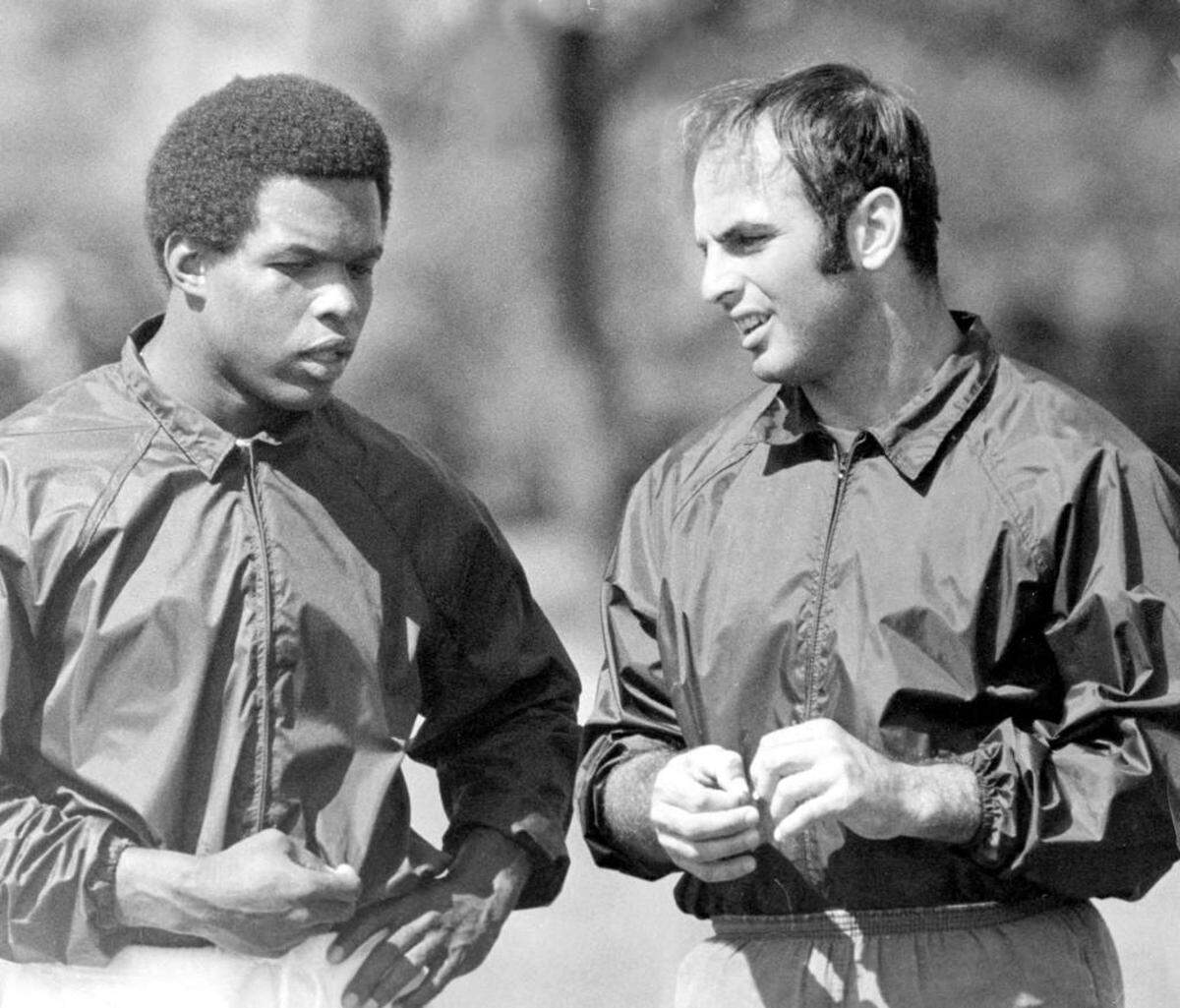 Gale Sayers (left) and Brian Piccolo formed a special friendship as Bears running backs in the late 1960s.