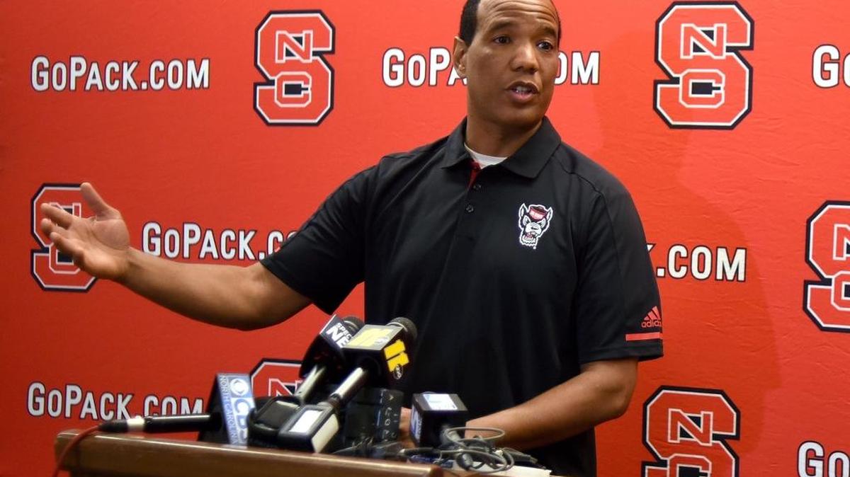 New N.C. State men's basketball coach Kevin Keatts holds a press conference in Raleigh on July 18, 2017.