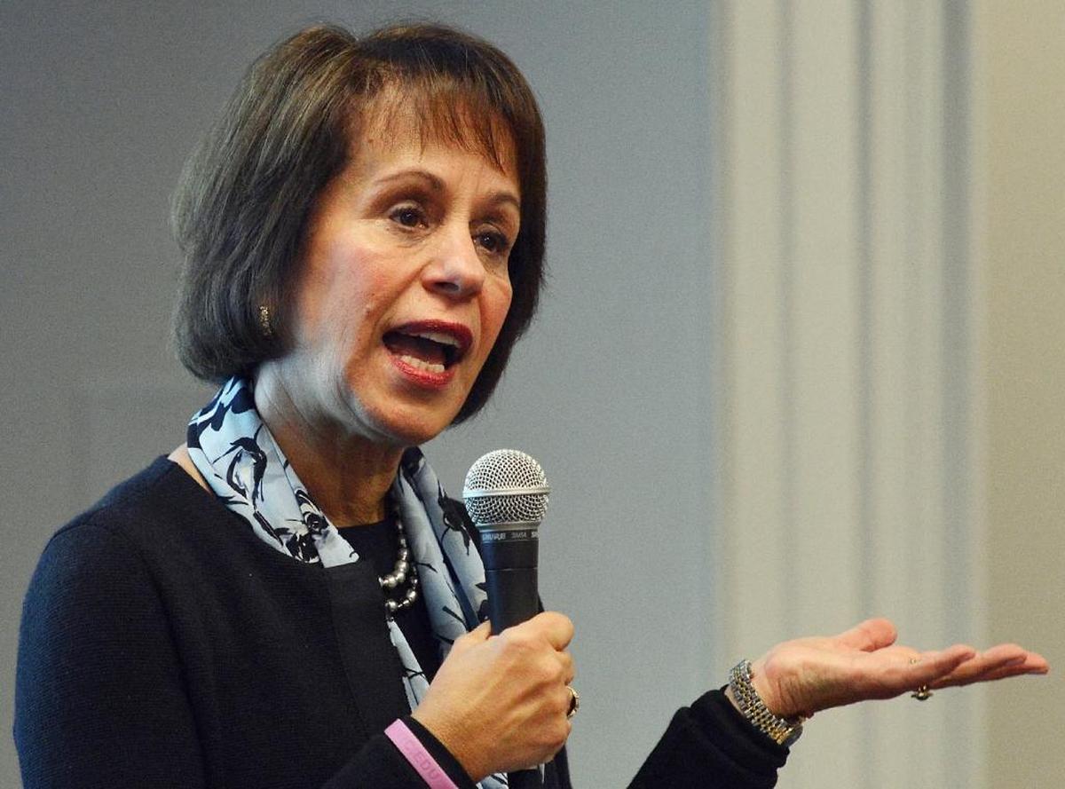 UNC Chancellor Carol Folt speaks to the Faculty Council on Oct. 31, 2014. The meeting was devoted to the discussion of the Wainstein report.