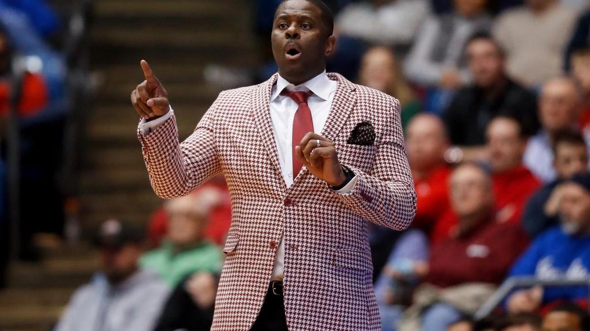 NCCU coach LeVelle Moton instructs the Eagles during their NCAA First Four game at Dayton, Ohio, earlier this month.