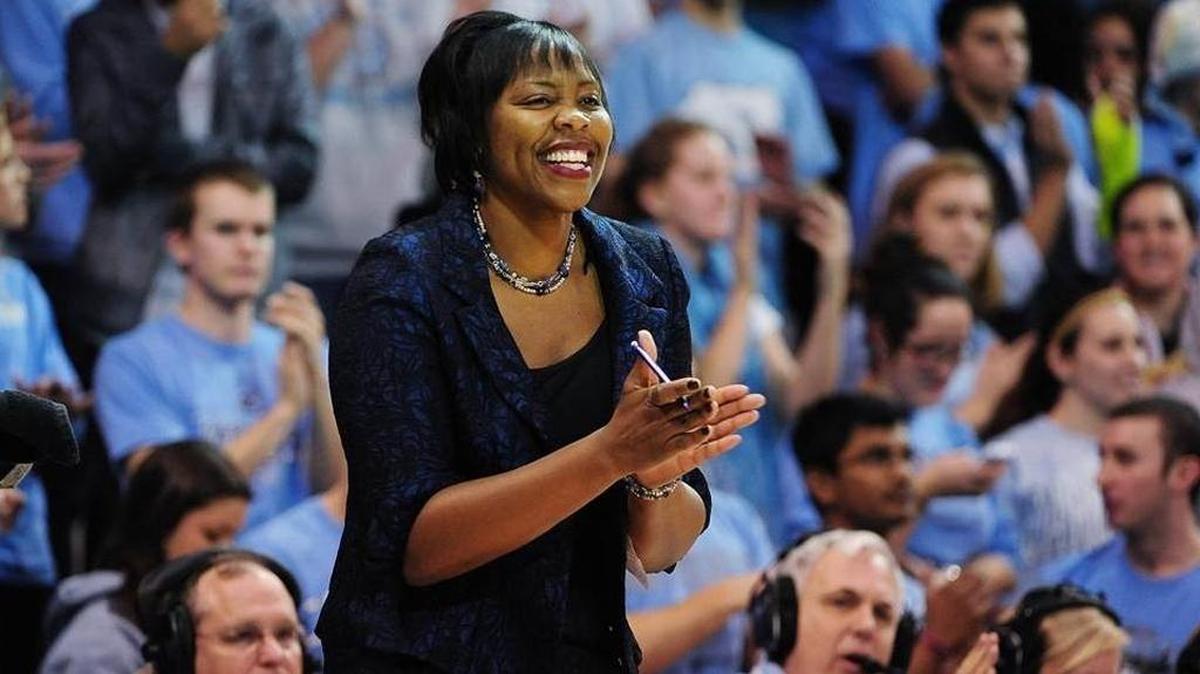Trisha Stafford-Odom, seen her during her time as an assistant coach at UNC, was named the new women’s basketball coach at North Carolina Central University in 2017.