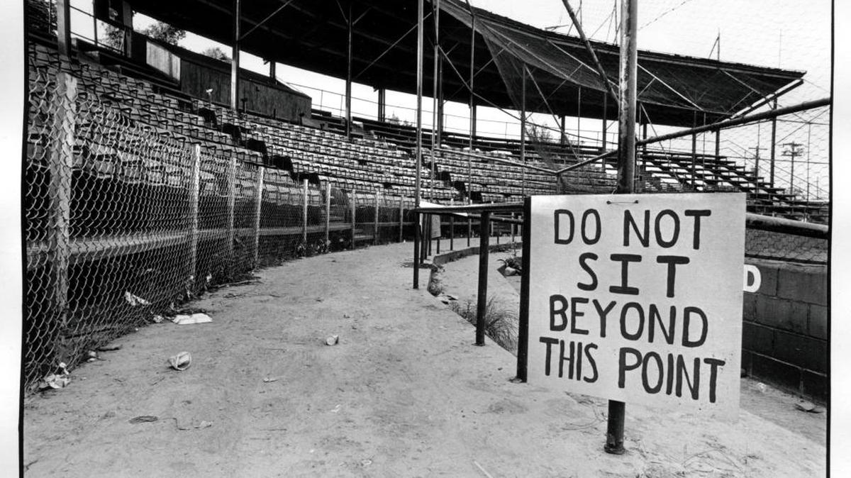 With its cramped, rickety bleachers, the old Devereux Meadows baseball park was demolished to make way for the city's sanitation fleet.